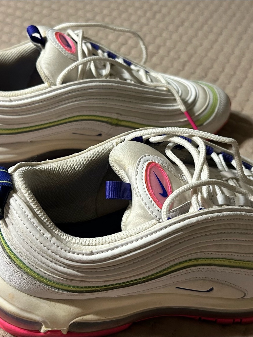 Nike Air Max 97 "Easter" Women's Size 9 WHT/INDIGO-PNK BLST  No Box